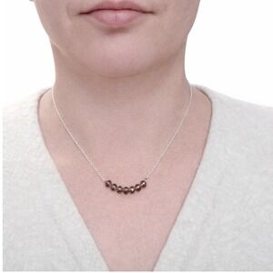 Smoky Quartz Beaded Silver Chain Necklace *NEW*